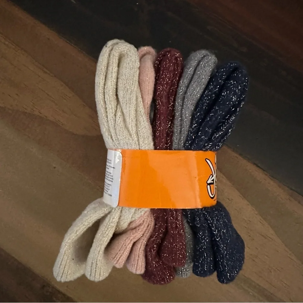 LIMITED TIME $4 ITEM!! Kids' Sparkle Soft Metallic Crew Socks Set of 5